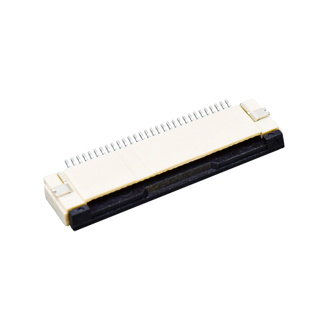 Pitch 0.50mm H2.00mm 卧式下接前掀盖 SMT型 FPC 30Pin 自然色 HF